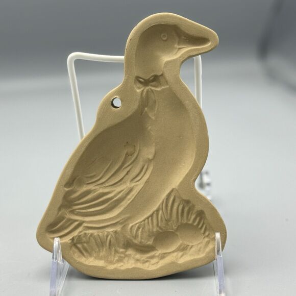 Vtg Brown Bag Cookie Art Mold Goose with Eggs Cookie Press 1984 Easter Duck Eggs - Picture 1 of 7
